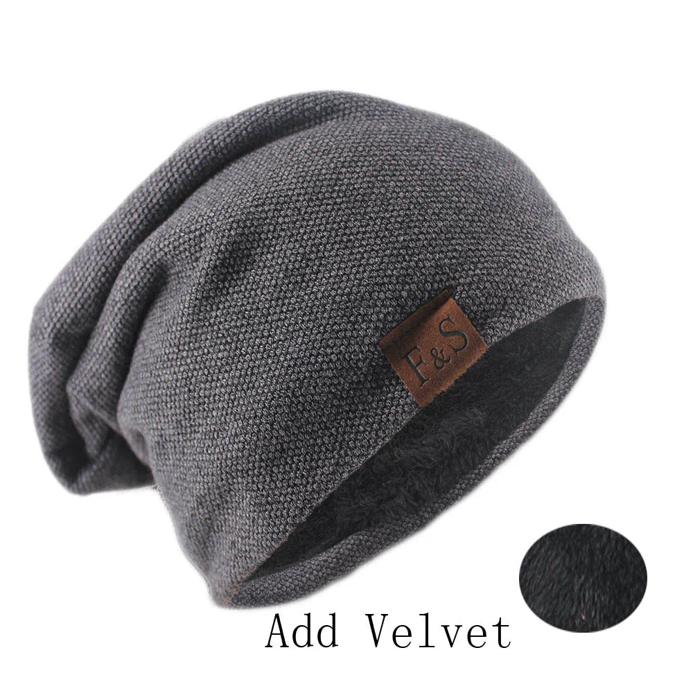 Fashion Bonnet Hat For Men And Women Autumn Knitted Solid Color