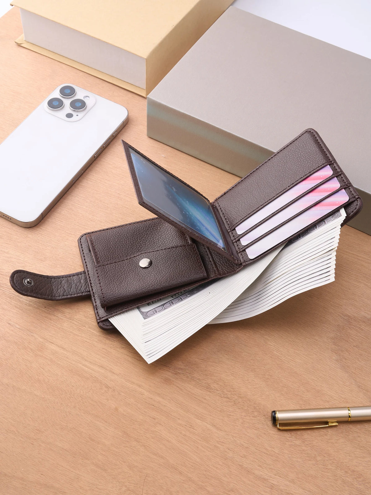 Men Wallets Leather Zipper Purse Man Slim Card Horders Quality Male