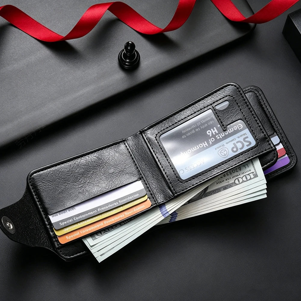 Men's Wallets with 100 US Dollar Pattern Hasp Male Leather Wallet with