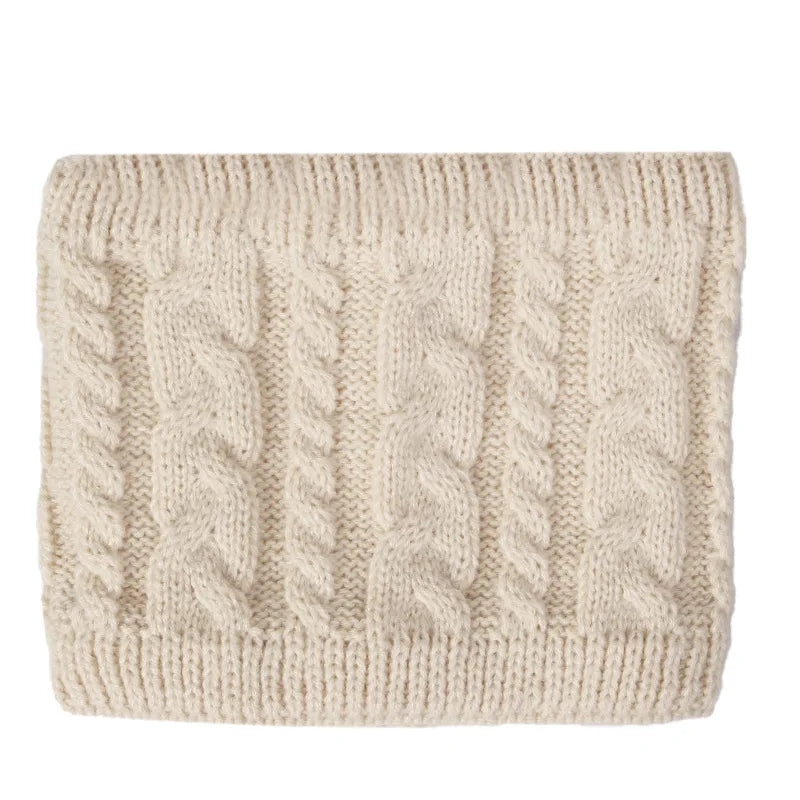 3Pcs Children Knitted Hat Scarf Gloves Set Fleece Lining Warm Kids