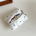 Quilted Dot Makeup Bag for Women Girl Small Large Lipstick Brush