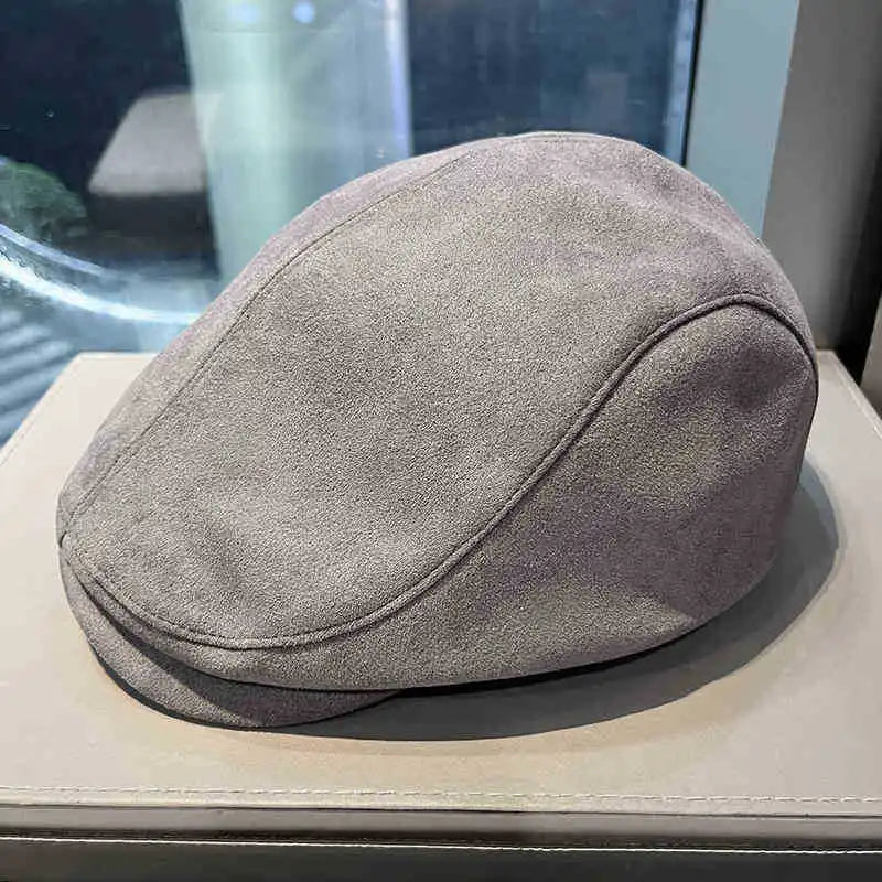 Unisex British Style Winter Beret Hat Women Fashion Outdoor Warm Solid