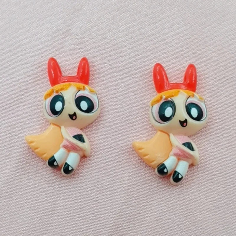 10pcs Cartoon Cute Girl Resin Accessories Jewelry DIY Phone Case