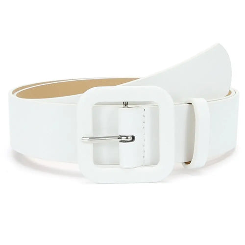 Fashion Women Leather Belt Candy Color Square Buckle Waistband Luxury