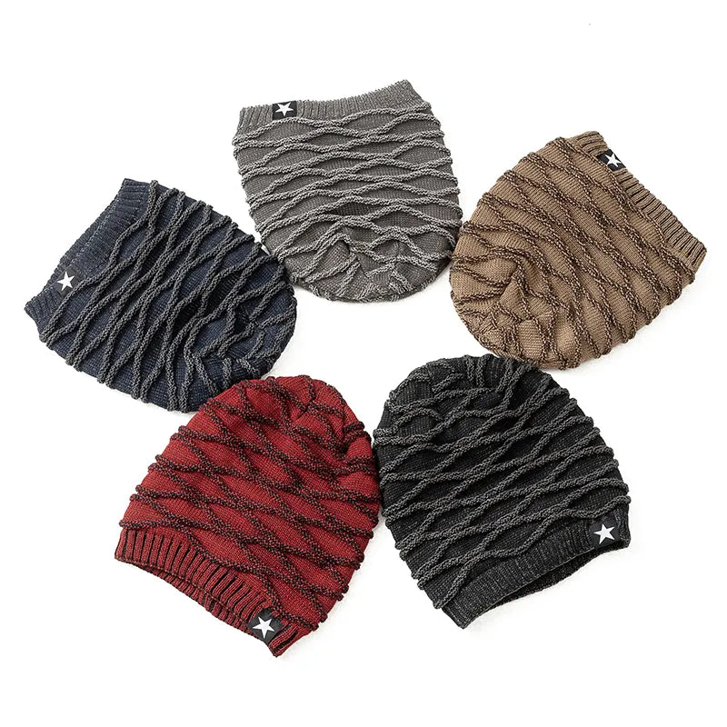 New Unisex Slouchy Winter Hats Add Fur Lined Men And Women Warm Beanie