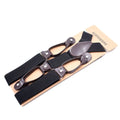 Men Women Adult Vintage Suspenders Leather Trimmed Button End Y Back