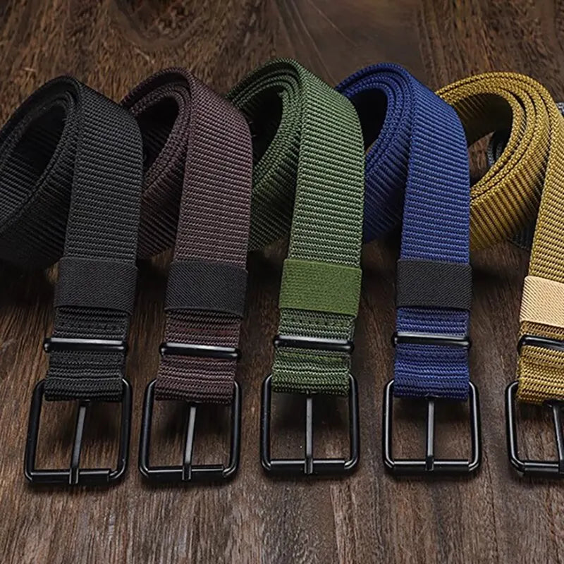 Men's and Women's Nylon Belt Porous Canvas Pin Buckle Outdoor Belt