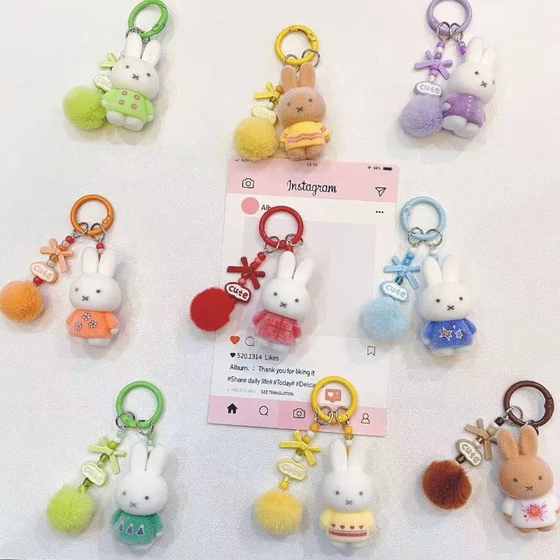 Miffy Cute Creative Fashion Plush Keychain Portable Decorative Rabbit