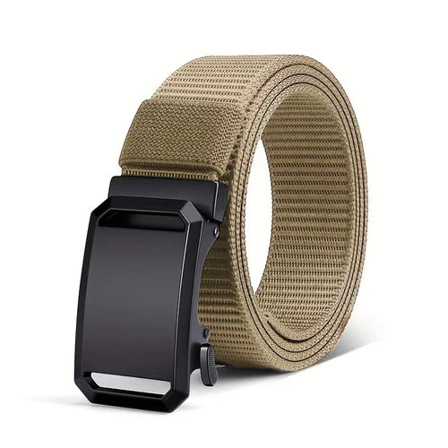 New Automatic Buckle Belt, Canvas Tactical Workwear Casual Outdoor