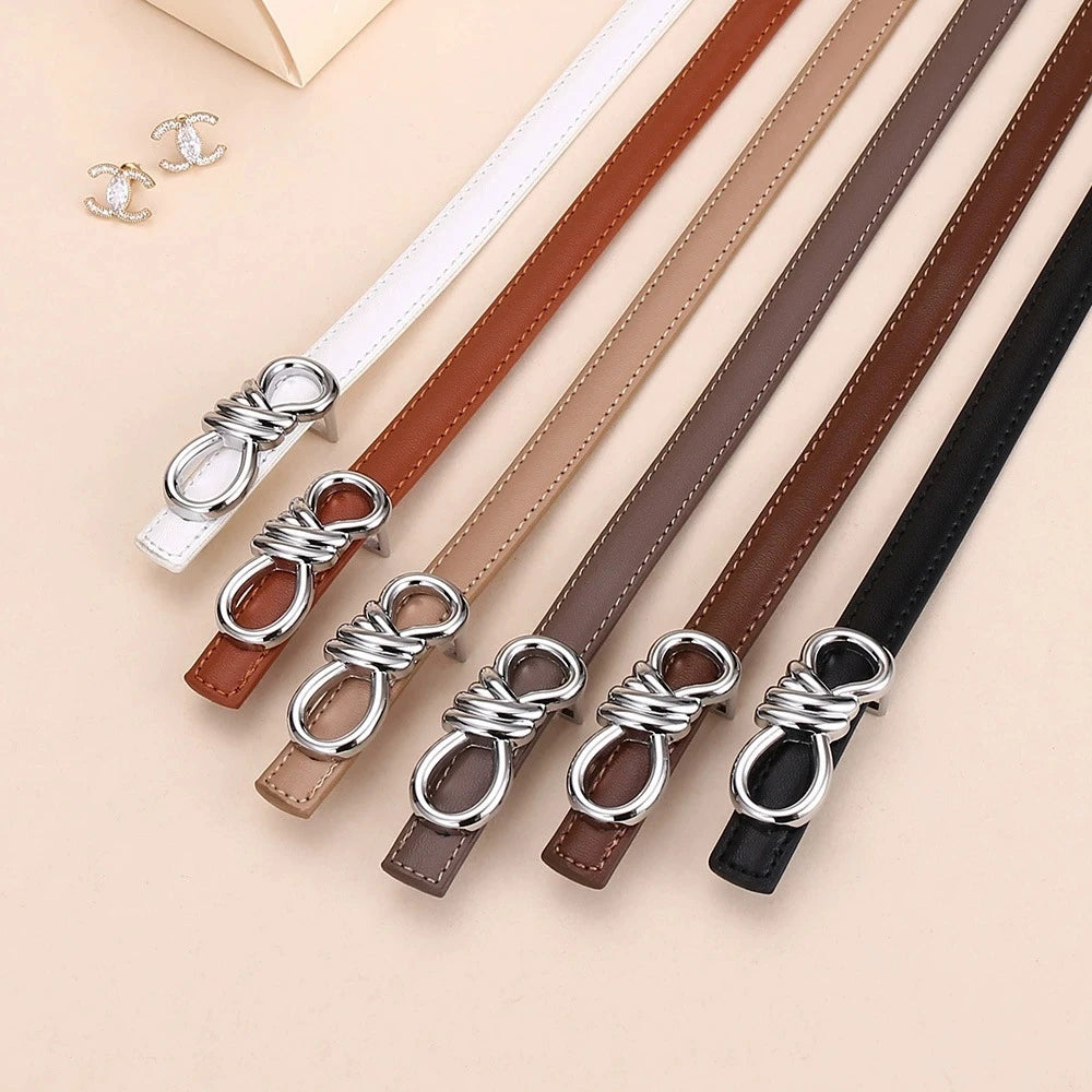 Ladies' Leather Belt with a Personalised Knot Dress and Trousers with