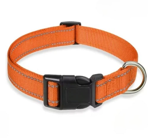 Reflective Dog Collar Strap with Adjustable Safety Nylon Pet Collar