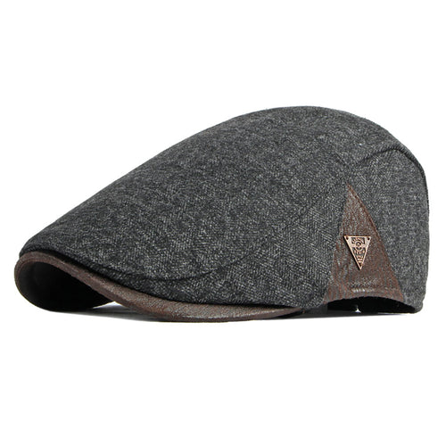 British Retro Beret Hat For Men Winter Thick Warm Woolen Newsboy Cap