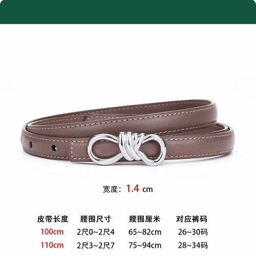 Ladies' Leather Belt with a Personalised Knot Dress and Trousers with