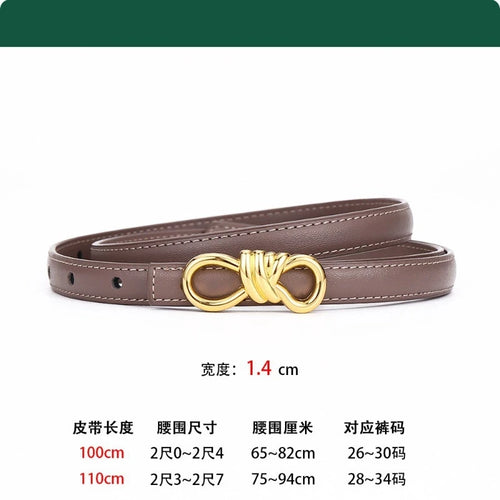 Ladies' Leather Belt with a Personalised Knot Dress and Trousers with