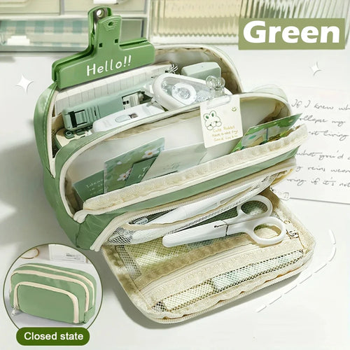 A Large-capacity Multi-layers Pencil Case Simple Multi-purpose Student