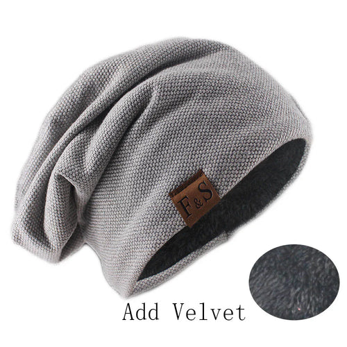 Fashion Bonnet Hat For Men And Women Autumn Knitted Solid Color