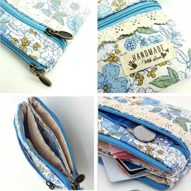 Fashion Fresh Floral Coin Bag Multifunctional Cards Holder Prints
