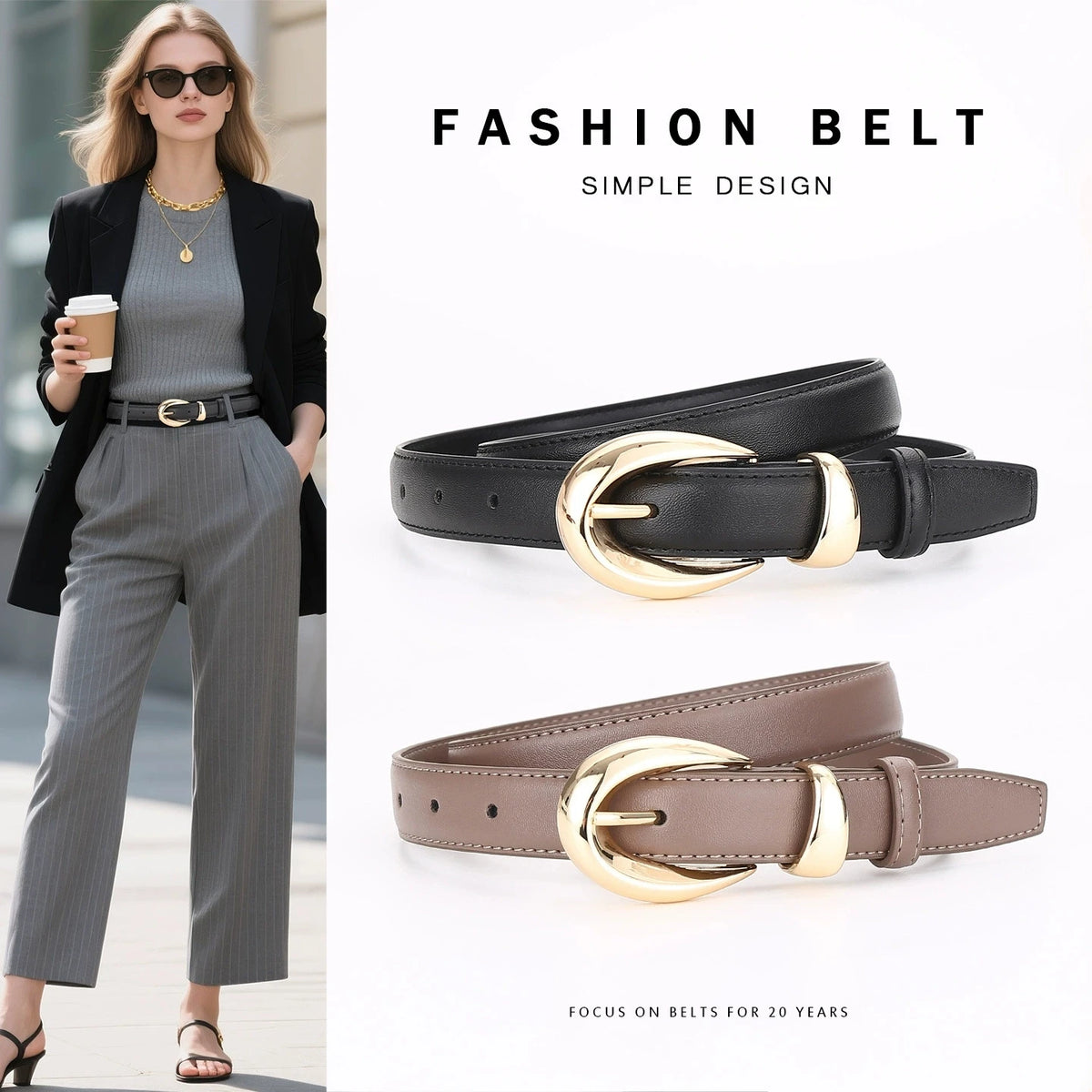 Women's Genuine Leather Belt, Versatile Decorative Cross-border