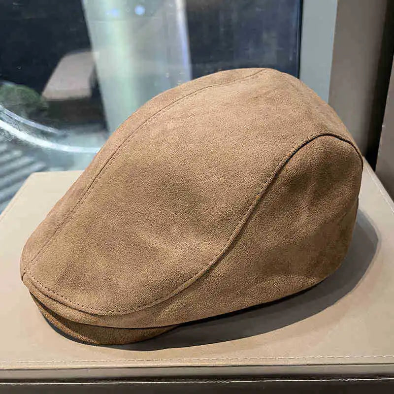 Unisex British Style Winter Beret Hat Women Fashion Outdoor Warm Solid