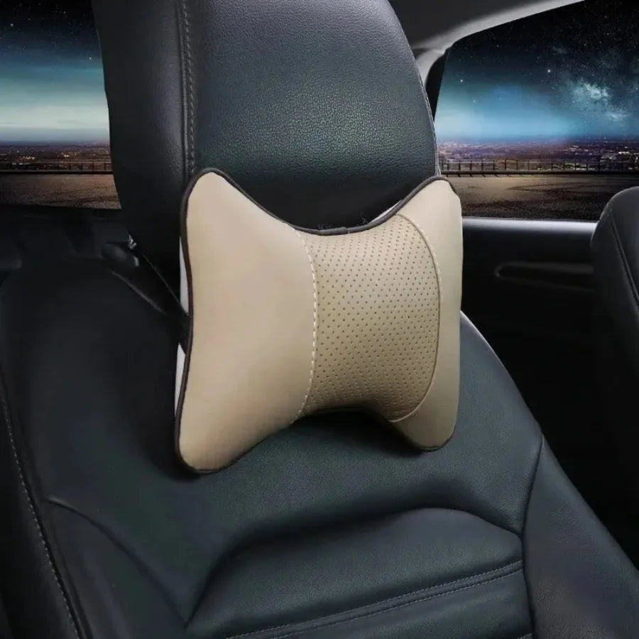Car Neck Pillows Both Side Pu Leather 1pcs Pack Headrest For Head support