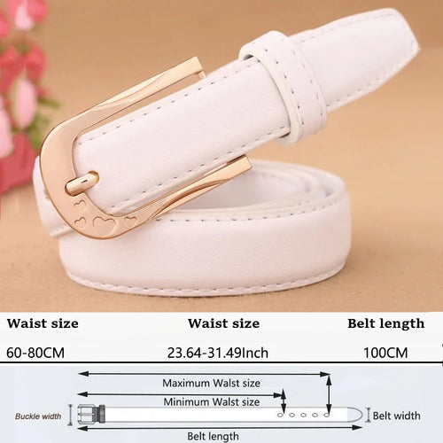Women's Trousers Belt PU Leather Trend White Belt Fashion High Quality