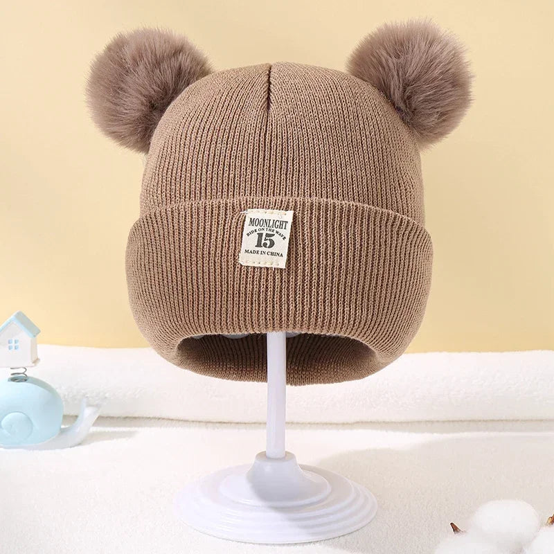 Children's Caps Baby Wool Hat Children's Thick Hats Warm Earmuff