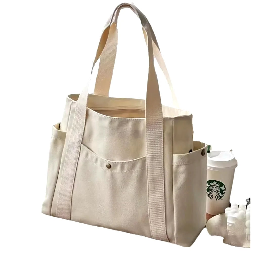 Large Capacity Canvas Tote Bags for Work Commuting Carrying Bag