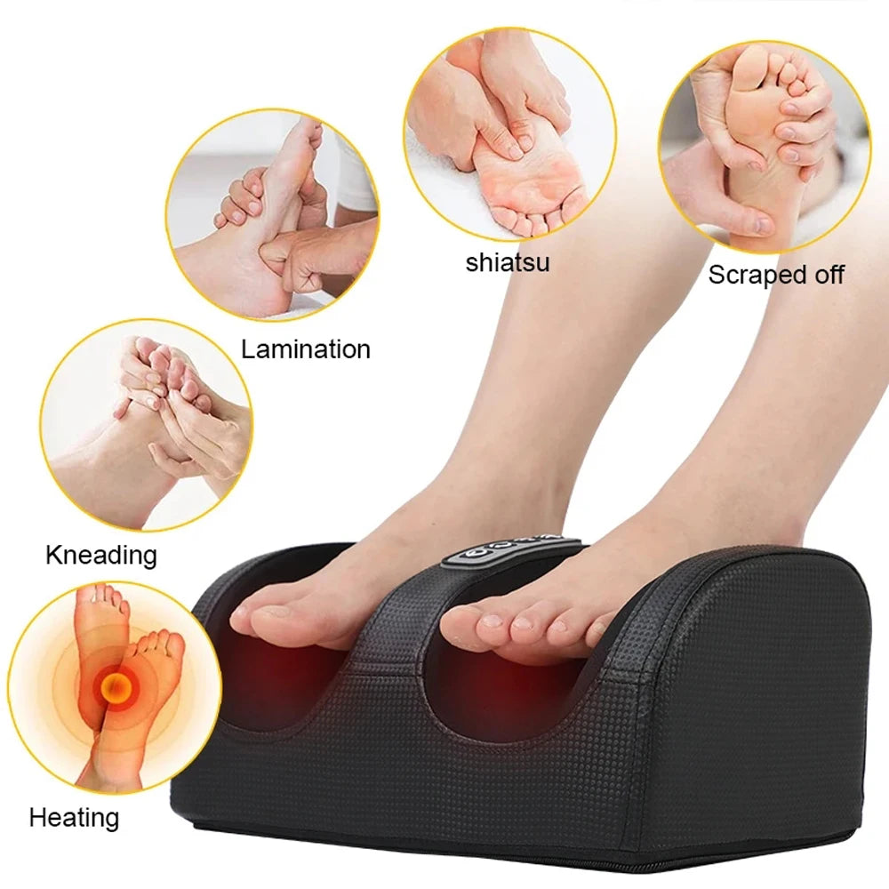 Electric Foot Massager Shiatsu Kneading Deep Tissue Relax Heated