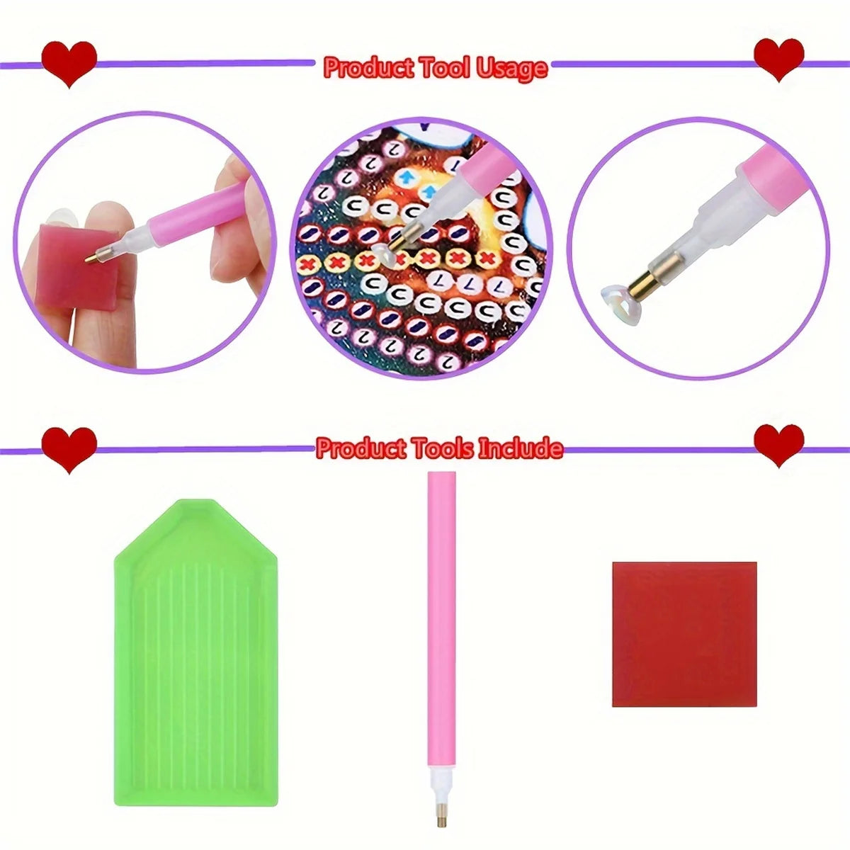 6 Pieces/set DIY Cat Rhinestone Painted Mosaic Drink Coaster, Wooden