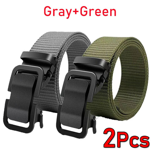 Men's Belt Tactical Full Metal Automatic Buckle Waist Belt Nylon