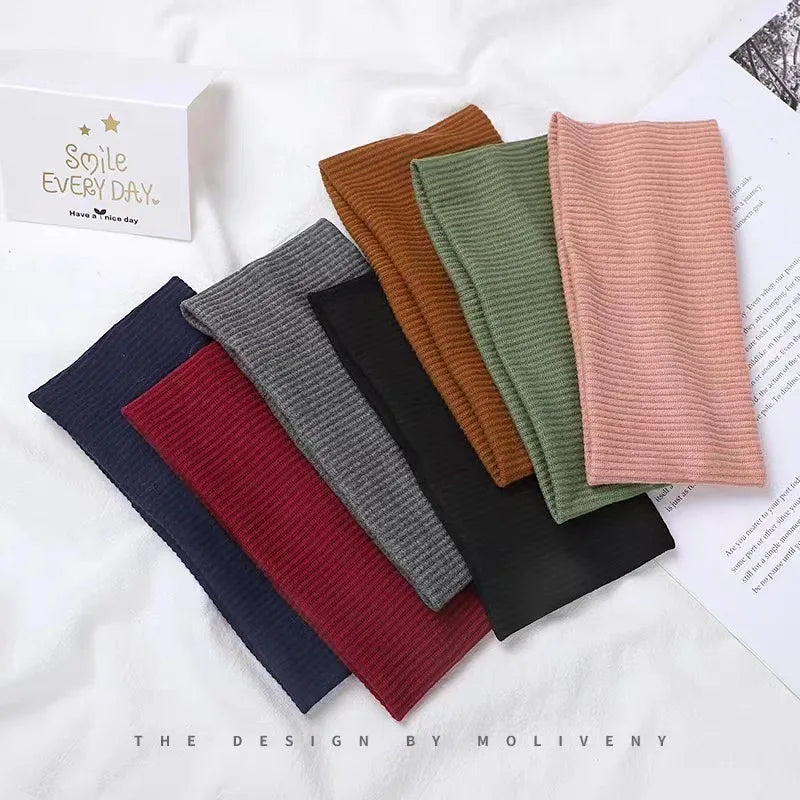 4Pcs Simple Fashion Women Solid Color Elastic HairBands Cute Wash Face