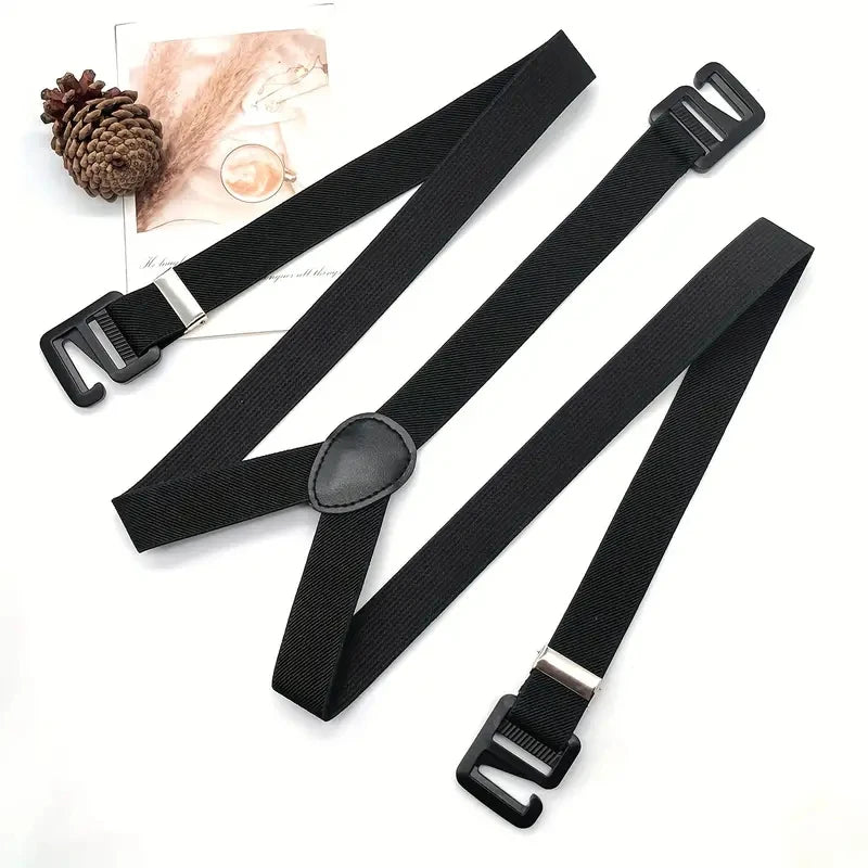 Suspenders Belt for Men 4cm Wide X-Back with 3 Plastic Gripper