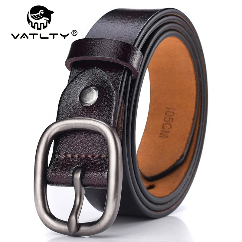 VATLTY 95cm-115cm Women's Leather Belt 2.8cm Natural Cowhide Trousers