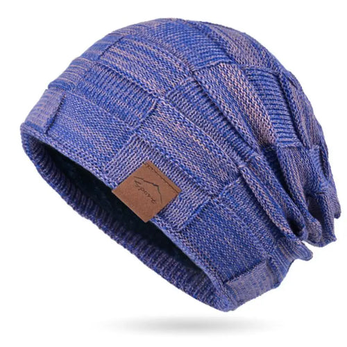 Winter Women's Knitted Beanie Hat, Warm Fleece Lined Plus Size Fashion