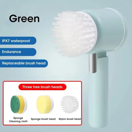 5-in-1 Electric Spin Scrubber Cleaning Brush for Bathroom Tile Bathtub