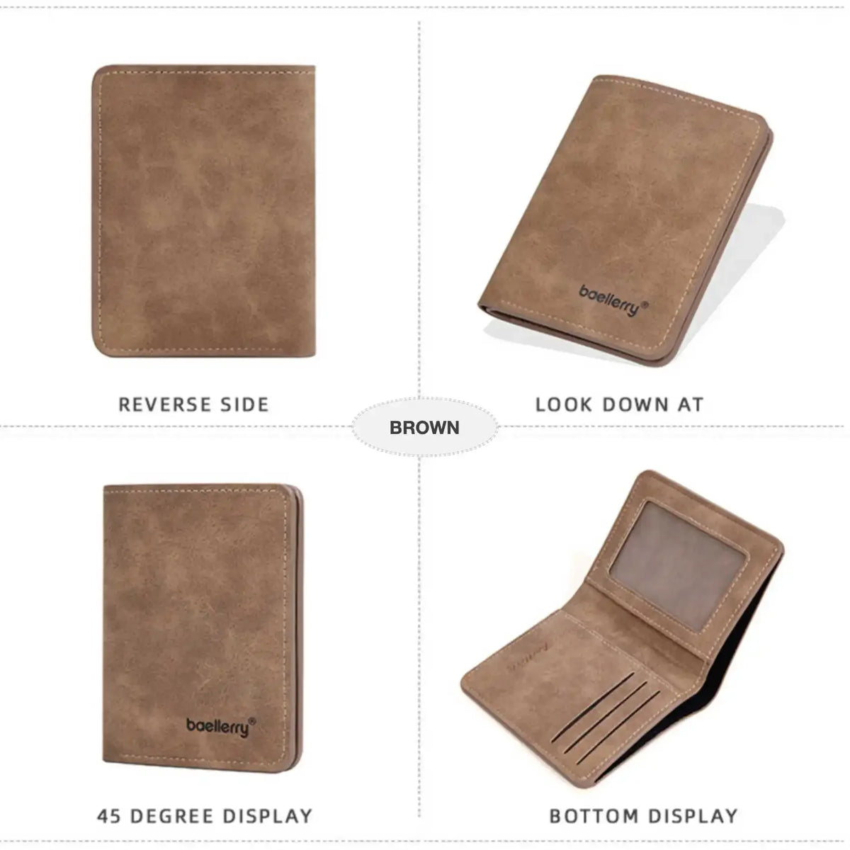 Thin Sanded Leather Multi-Card Driver's License Card Holder Simple