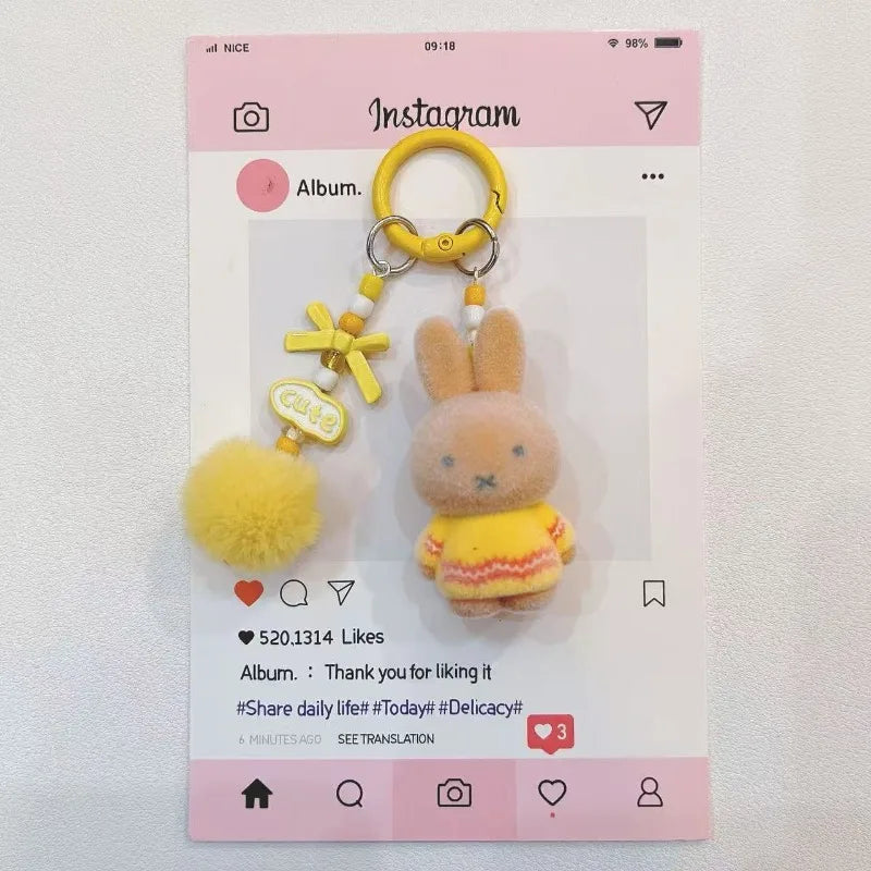 Miffy Cute Creative Fashion Plush Keychain Portable Decorative Rabbit