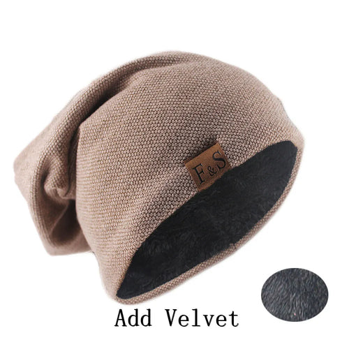 Fashion Bonnet Hat For Men And Women Autumn Knitted Solid Color