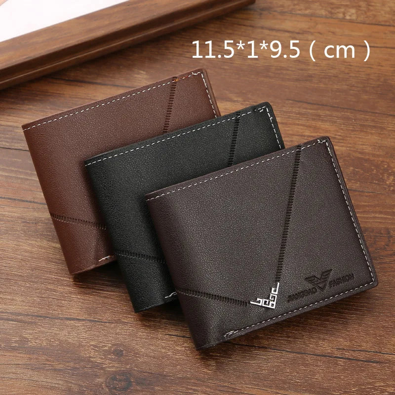 Men's Slim Money Clip Wallet Credit Card ID Holder Casual Male Leather