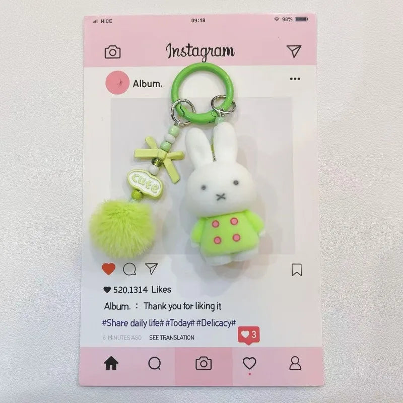 Miffy Cute Creative Fashion Plush Keychain Portable Decorative Rabbit