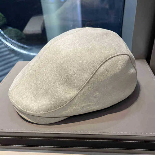 Unisex British Style Winter Beret Hat Women Fashion Outdoor Warm Solid