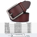 Men's Belt Genuine Leather Luxury Designer Vintage Pin Buckle for