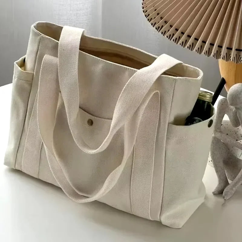 Large Capacity Canvas Tote Bags for Work Commuting Carrying Bag