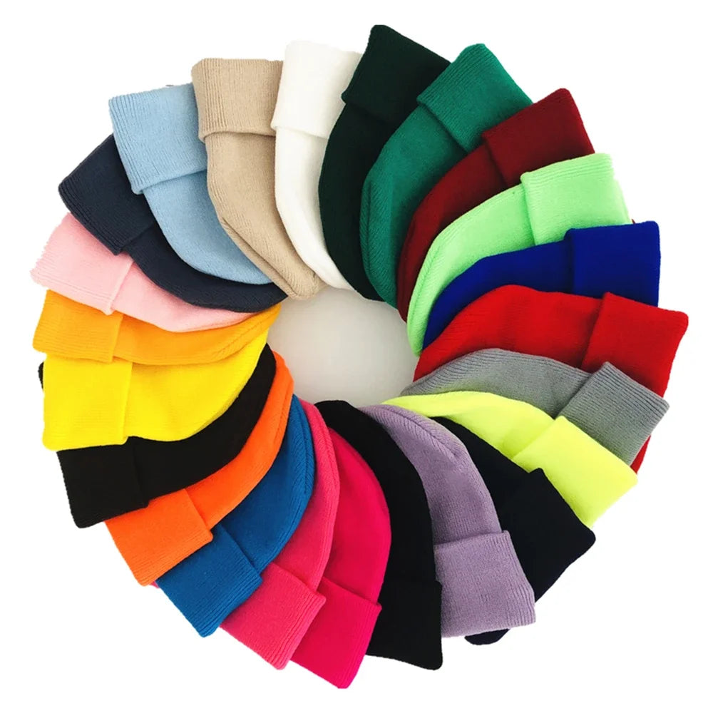 Winter Hat for Woman New Beanies Knitted Fluorescent  Girls Autumn