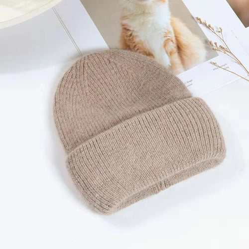 Winter Warm Rabbit Hair Hoodie Women's Knitted Hat Versatile Knitted