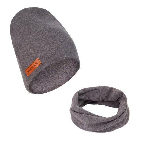 2Pcs/Lot Faux Cashmere Baby Turban Hats Scarf Set Newborn Kids Leather