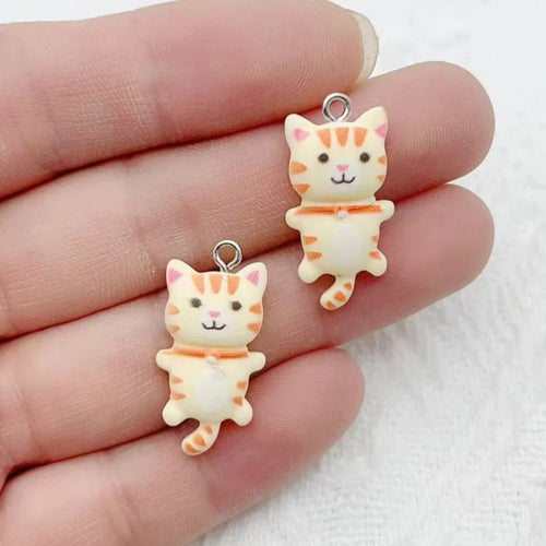 12pcs Cute Mini Cat Resin Pendant DIY Handmade Earrings Necklace