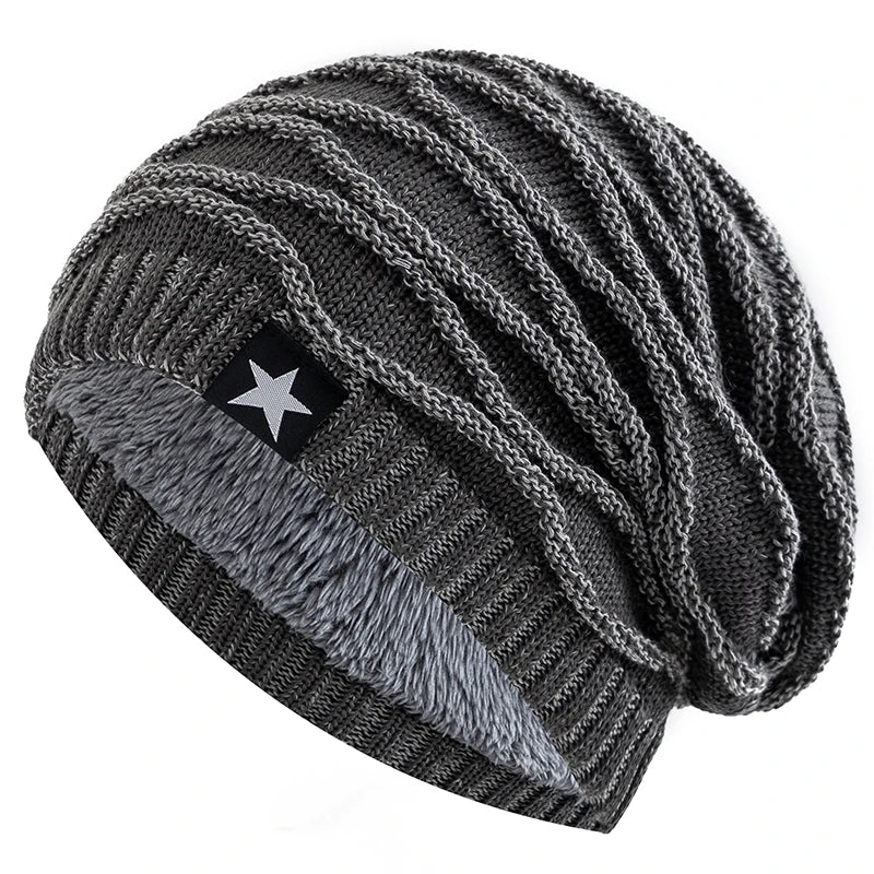 New Unisex Slouchy Winter Hats Add Fur Lined Men And Women Warm Beanie