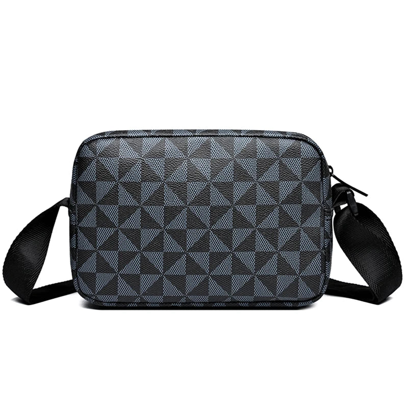 Casual Business Shoulder Bag for Men Pu Leather Messenger Bag Wide