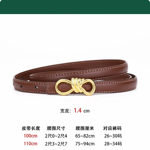 Ladies' Leather Belt with a Personalised Knot Dress and Trousers with